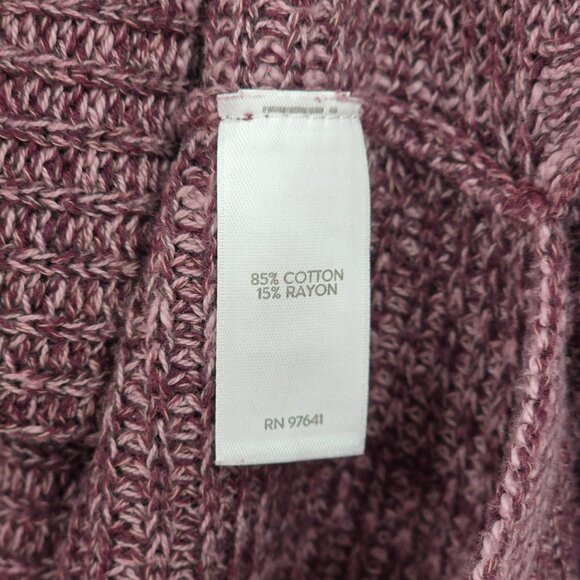 Pure Jill Sweater S Purple Red Heathered Step Hem Dolman Sleeve Open Knit Comfy - Picture 6 of 9